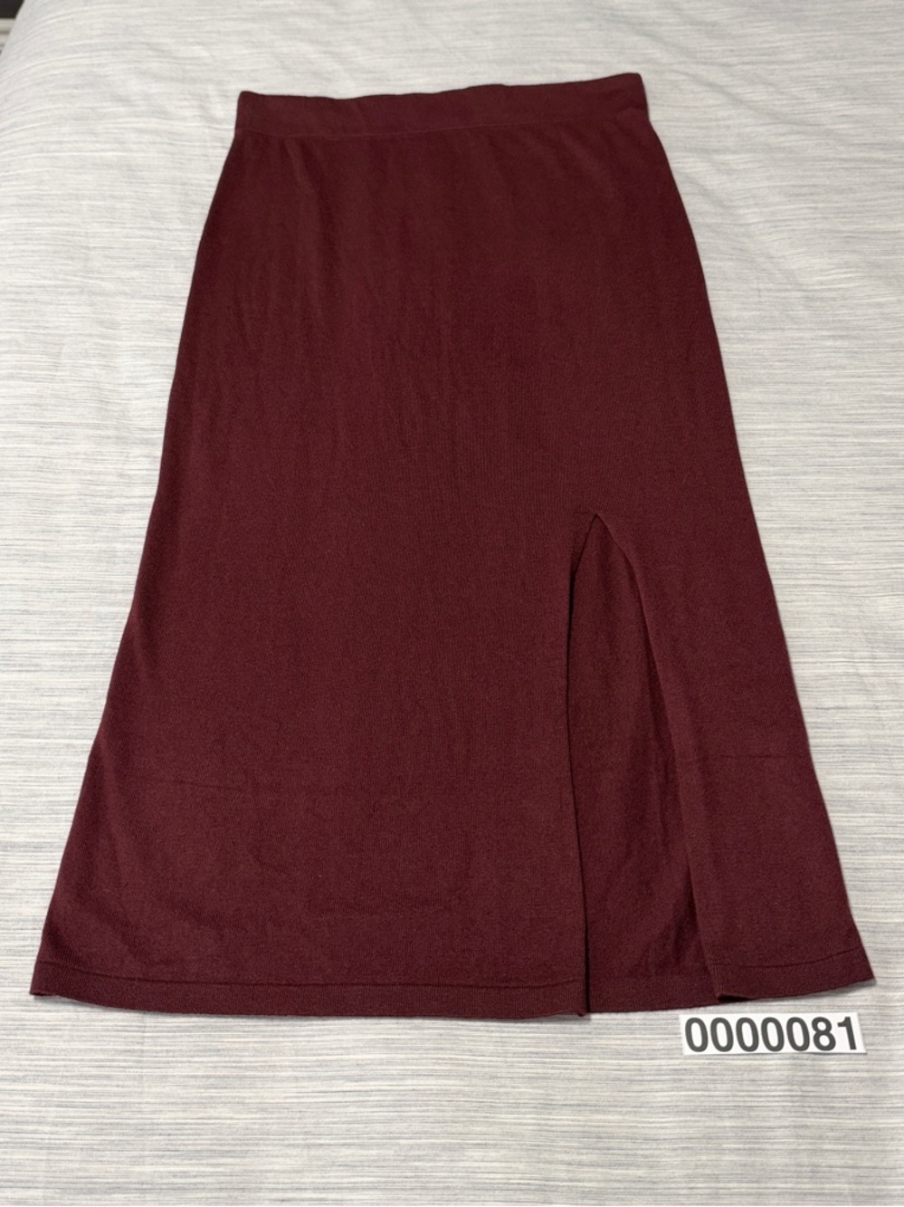NWT Banana Republic Brown Modal Cotton Blend Knit Midi Skirt Side Slit Sz M